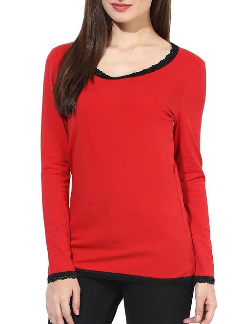 red cotton blend dress - 10328345 - Very Small Image - 1
