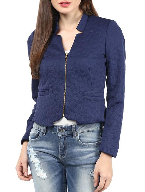 blue cotton blend jacket - 10328382 - Very Small Image - 1