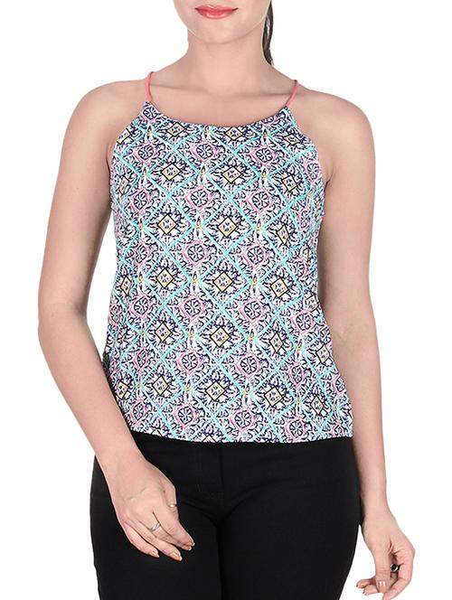 sanchey blue printed strap top - 10342799 - Very Small Image - 1