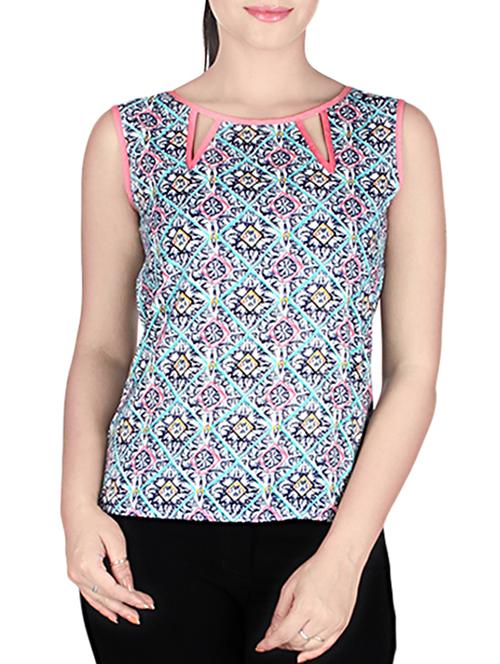 sanchey blue printed top - 10342815 - Very Small Image - 1