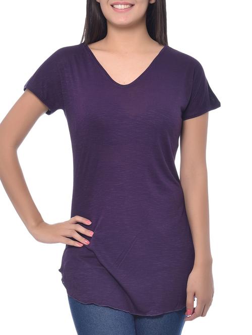 purple viscose regular tshirt - 10346526 - Very Small Image - 1