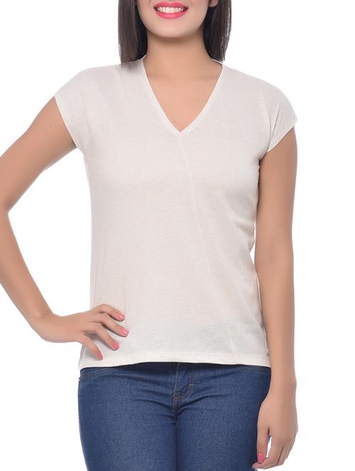ivory multicolour neps cotton regular tshirt - 10346531 - Very Small Image - 1