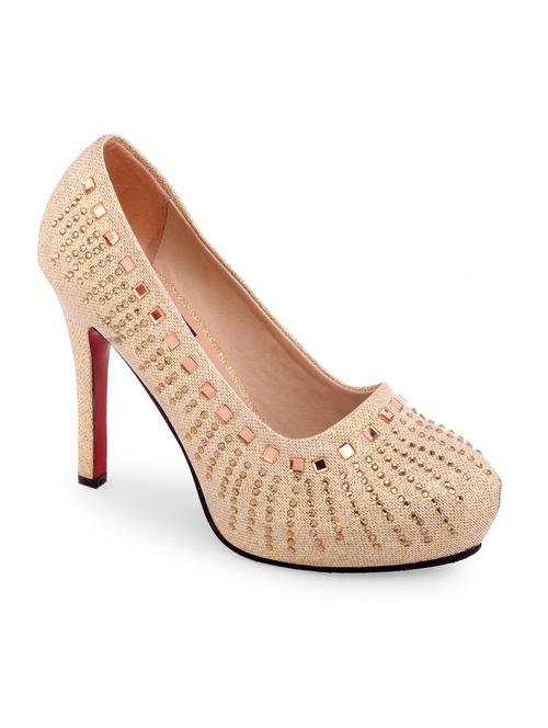 beige leatherette pumps - 10348016 - Very Small Image - 1