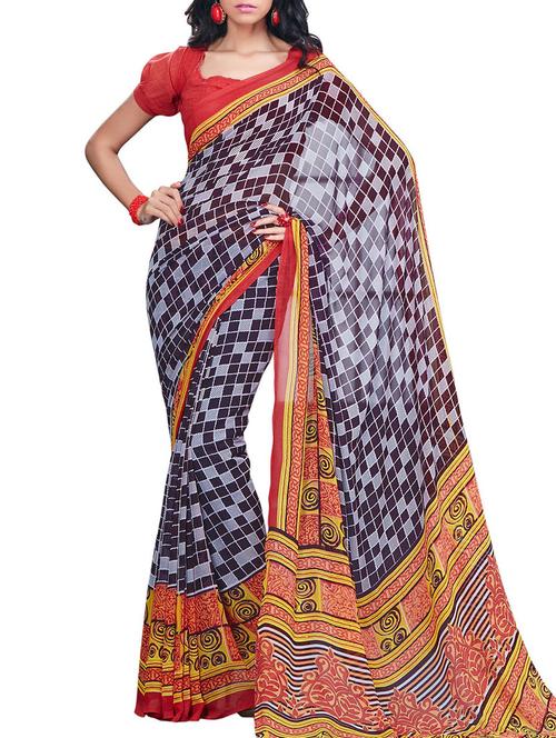 varni fabrics other faux georgette saree - 10351039 - Very Small Image - 1