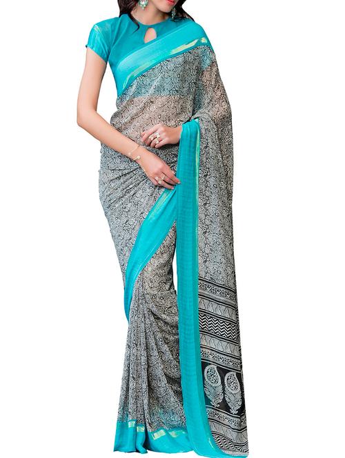 varni fabrics red georgette saree - 10351061 - Very Small Image - 1