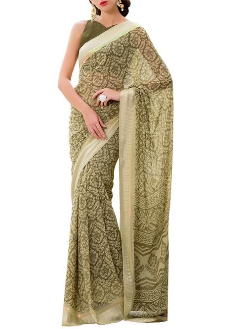 varni fabrics blue georgette saree - 10351069 - Very Small Image - 1