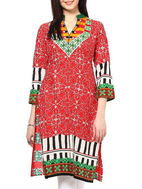 straight printed kurta - 10352938 - Very Small Image - 1