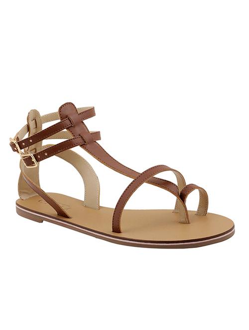 brown leatherette sandals - 10355523 - Very Small Image - 1