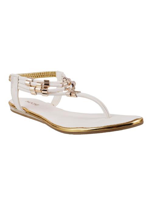 beige leatherette toe separator sandals - 10356644 - Very Small Image - 1