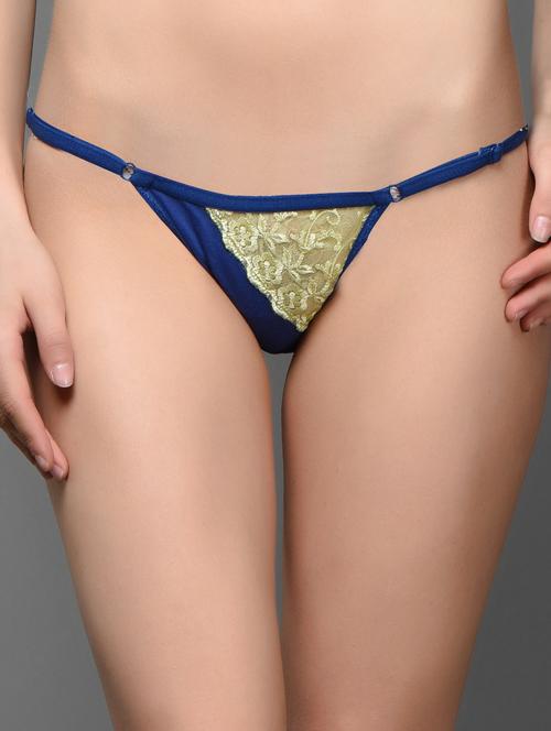 lacy cotton lycra thong - 1035674 - Very Small Image - 1