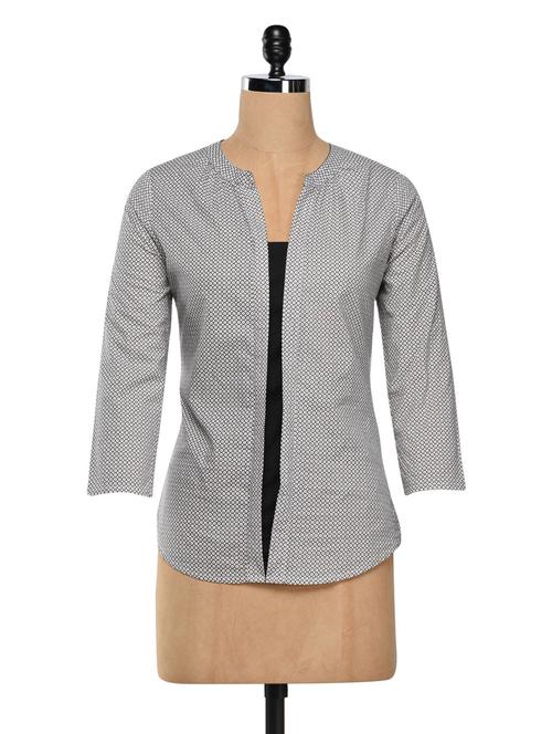 light grey printed cotton top - 1036056 - Very Small Image - 1