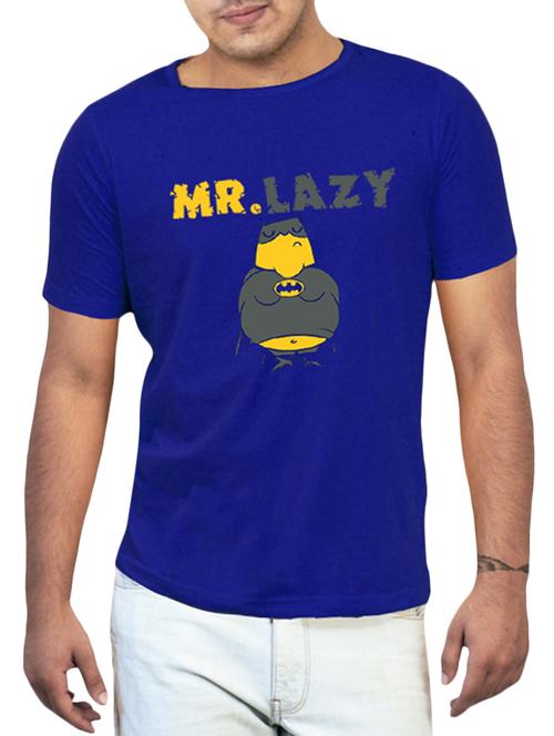 blue colored cotton printed t- shirt - 10361919 - Very Small Image - 1