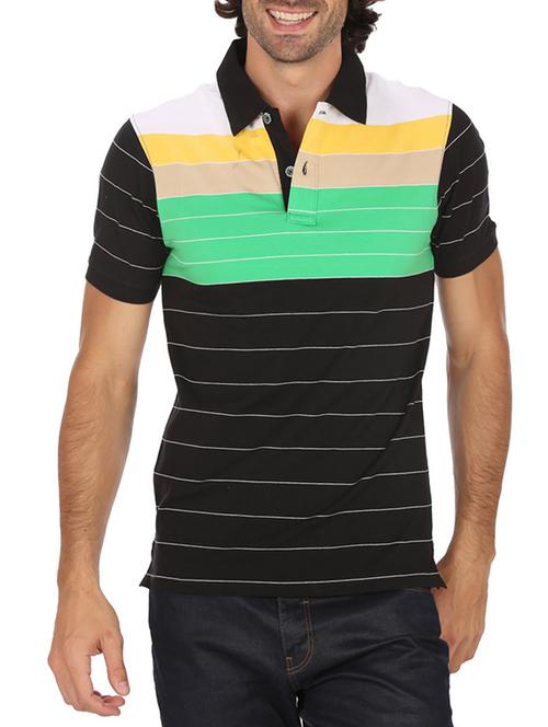 multi colored, cotton yarn dyed stripes polo t- shirt - 10362951 - Very Small Image - 1