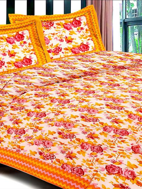 cotton jaipuri traditional double bedsheet with 2 pillwo cover - 10364503 - Very Small Image - 1