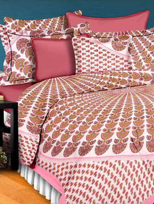 cotton jaipuri traditional double bedsheet with 2 pillwo cover - 10364508 - Very Small Image - 1