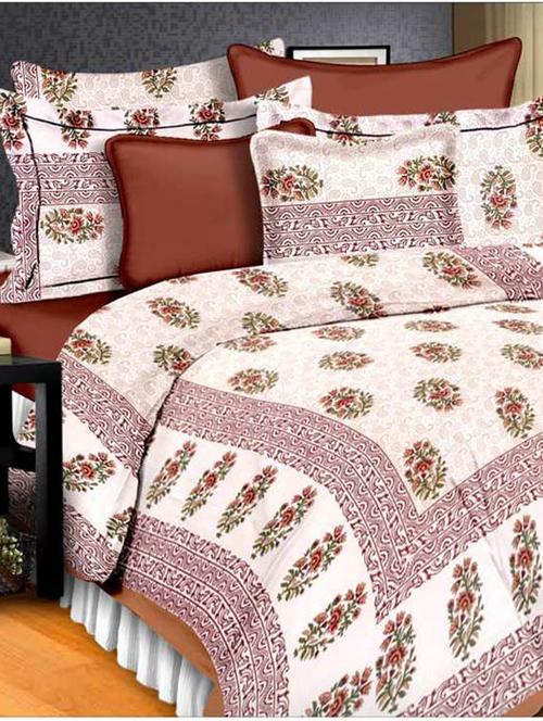 cotton jaipuri traditional double bedsheet with 2 pillwo cover - 10364510 - Very Small Image - 1