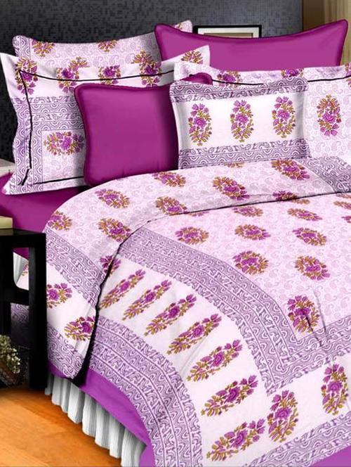 cotton jaipuri traditional double bedsheet with 2 pillwo cover - 10364513 - Very Small Image - 1