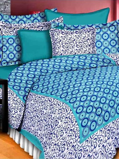 cotton jaipuri traditional double bedsheet with 2 pillwo cover - 10364517 - Very Small Image - 1