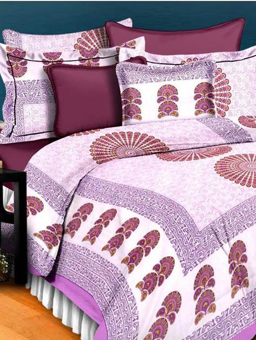 cotton jaipuri traditional double bedsheet with 2 pillwo cover - 10364521 - Very Small Image - 1