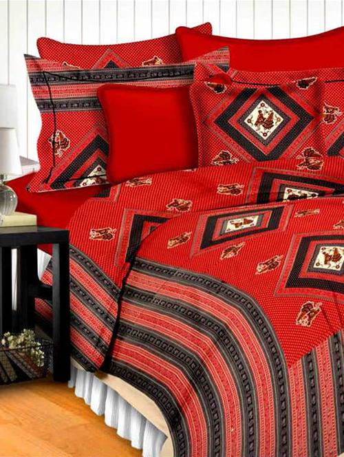 cotton jaipuri traditional double bedsheet with 2 pillwo cover - 10364524 - Very Small Image - 1