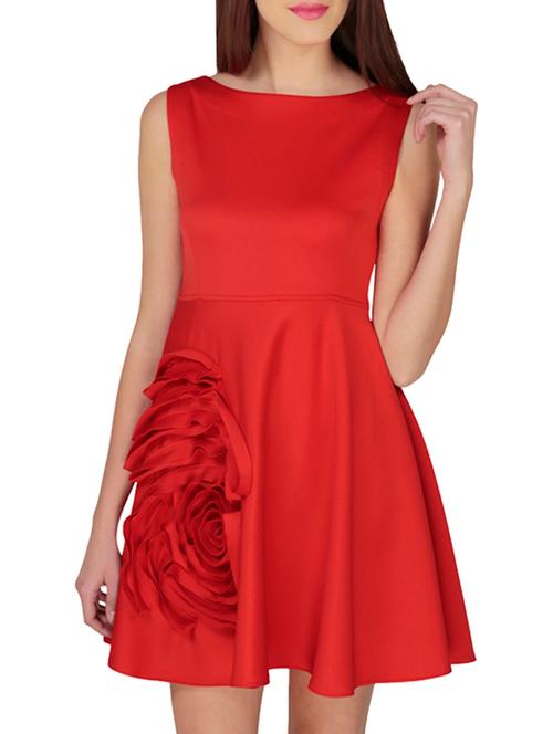 red cotton blend dress - 10366240 - Very Small Image - 1