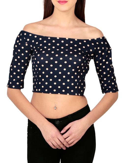 navy blue crepe top - 10366255 - Very Small Image - 1