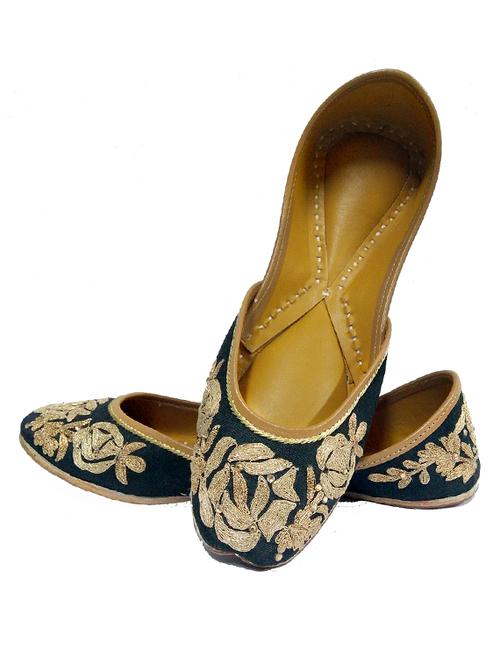 coral haze navy dori embroidered silk handcrafted jutis - 10366989 - Very Small Image - 1