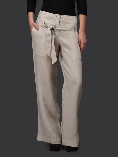 plain solid linen trousers - 1036992 - Very Small Image - 1