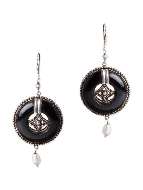 mohh india 92.5 silver earrings with black onyx rings - 10374542 - Very Small Image - 1