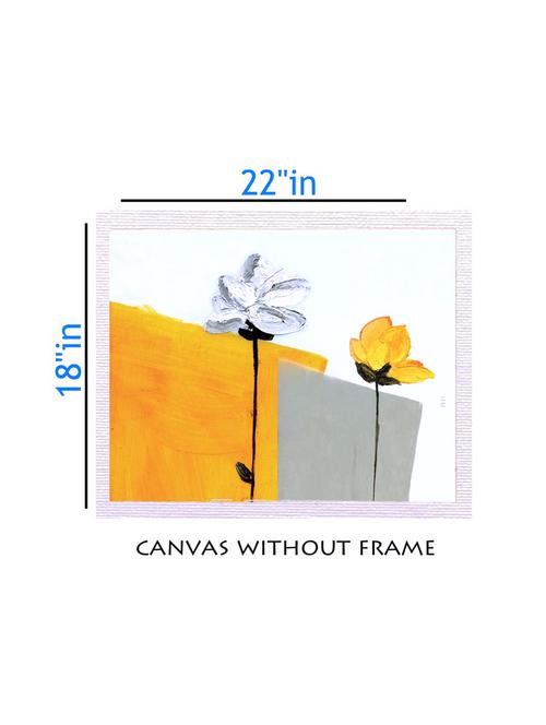 canvas floral painting without frame + silver plated rs.1000 replica note - 10376522 - Very Small Image - 1