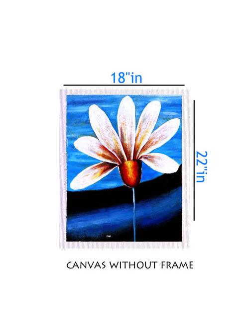 canvas floral painting without frame + silver plated rs.1000 replica note - 10376527 - Very Small Image - 1