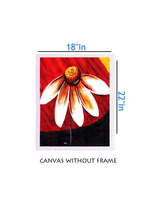 canvas floral painting without frame + silver plated rs.1000 replica note - 10376528 - Very Small Image - 1