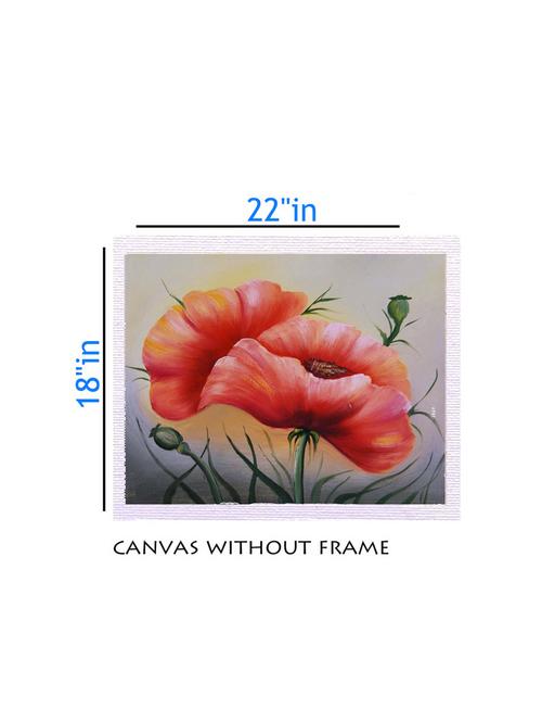 canvas floral painting without frame + silver plated rs.1000 replica note - 10376540 - Very Small Image - 1