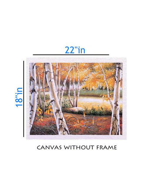 canvas nature painting without frame + silver plated rs.1000 replica note - 10376541 - Very Small Image - 1