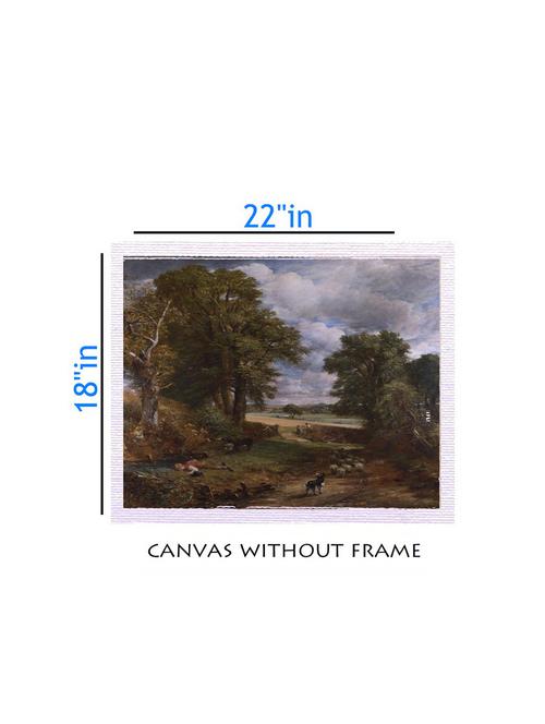 canvas nature painting without frame + silver plated rs.1000 replica note - 10376544 - Very Small Image - 1