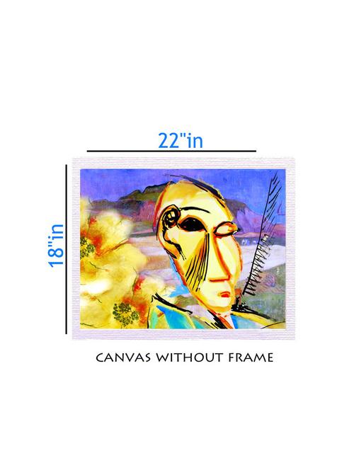 canvas abstract face painting without frame + silver plated rs.1000 replica note - 10376557 - Very Small Image - 1