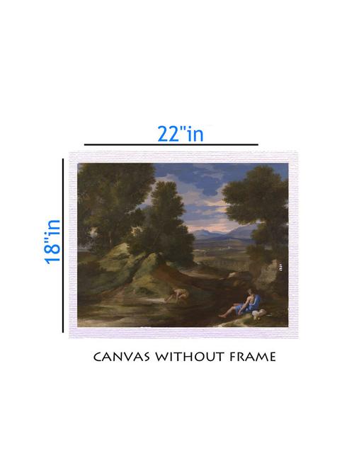 canvas nature painting without frame + silver plated rs.1000 replica note - 10376559 - Very Small Image - 1