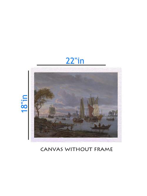 canvas nature painting without frame + silver plated rs.1000 replica note - 10376562 - Very Small Image - 1