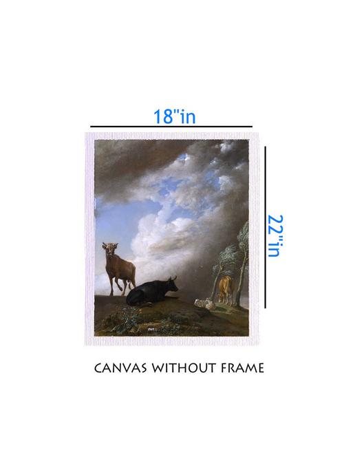 canvas nature painting without frame + silver plated rs.1000 replica note - 10376572 - Very Small Image - 1