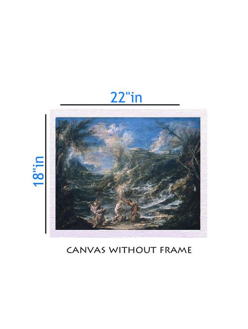 canvas nature painting without frame + silver plated rs.1000 replica note - 10376575 - Very Small Image - 1