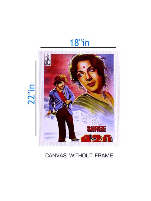 canvas bollywood painting without frame + silver plated rs.1000 replica note - 10376580 - Very Small Image - 1