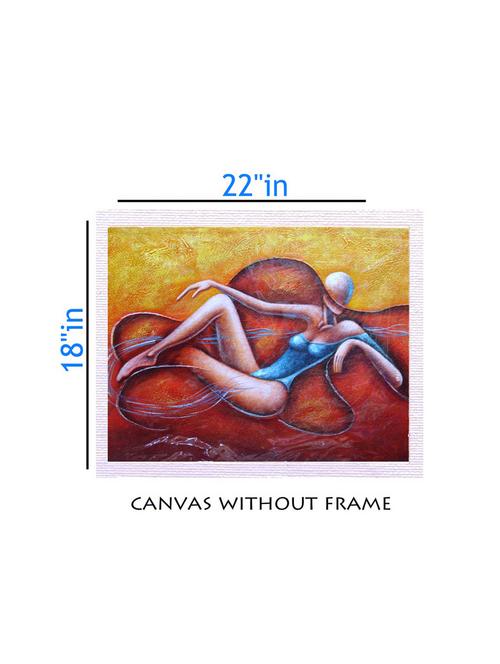 canvas abstract painting without frame + silver plated rs.1000 replica note - 10376588 - Very Small Image - 1