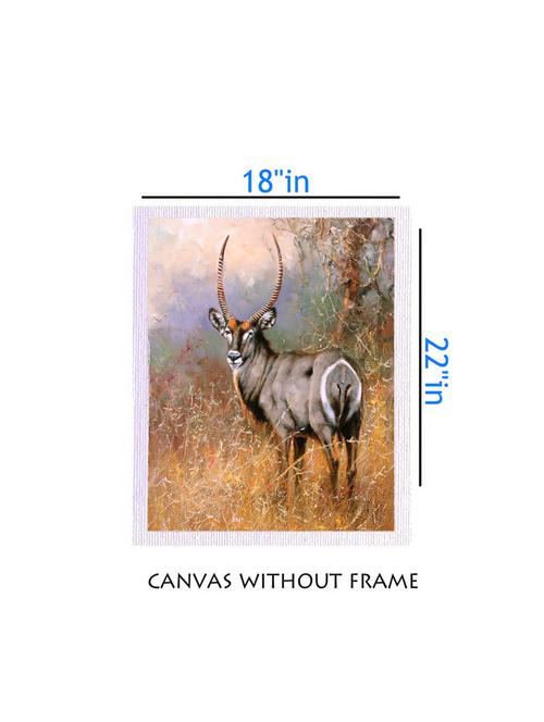 canvas animal painting without frame + silver plated rs.1000 replica note - 10376589 - Very Small Image - 1