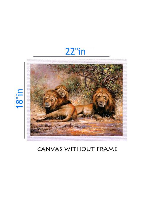canvas animal painting without frame + silver plated rs.1000 replica note - 10376590 - Very Small Image - 1