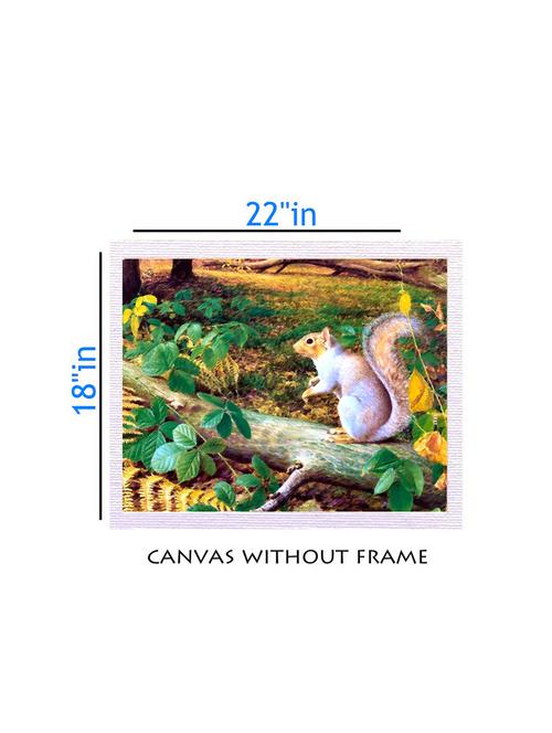 canvas animal painting without frame + silver plated rs.1000 replica note - 10376595 - Very Small Image - 1