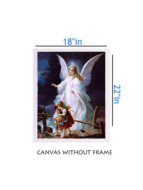canvas angel painting without frame + silver plated rs.1000 replica note - 10376616 - Very Small Image - 1