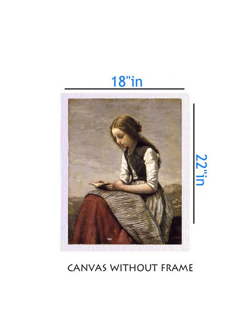 canvas girl painting without frame + silver plated rs.1000 replica note - 10376623 - Very Small Image - 1