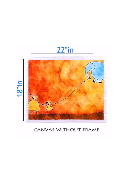 canvas abstract painting without frame + silver plated rs.1000 replica note - 10376629 - Very Small Image - 1