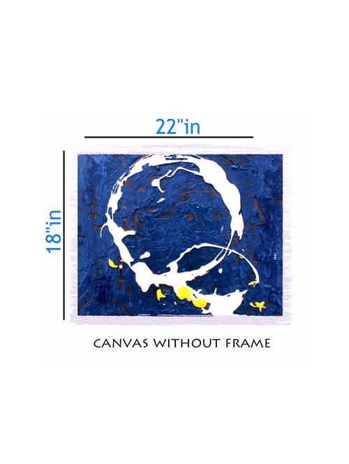 canvas blue painting without frame + silver plated rs.1000 replica note - 10376642 - Very Small Image - 1