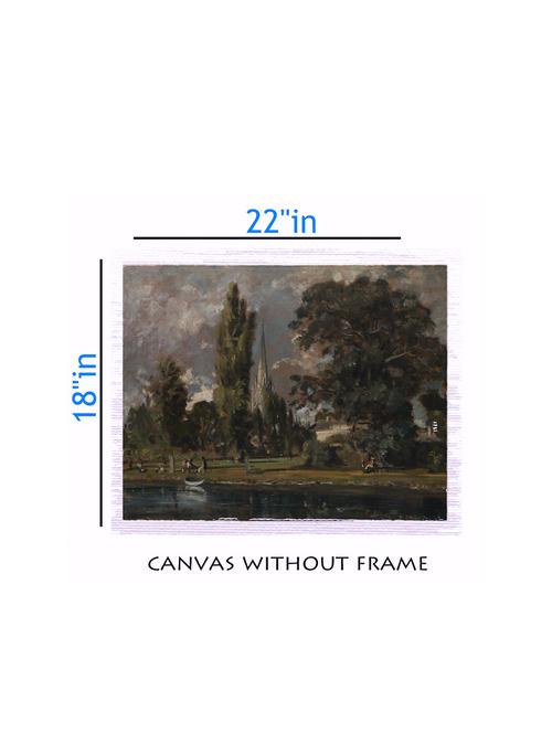 canvas nature painting without frame + silver plated rs.1000 replica note - 10376671 - Very Small Image - 1